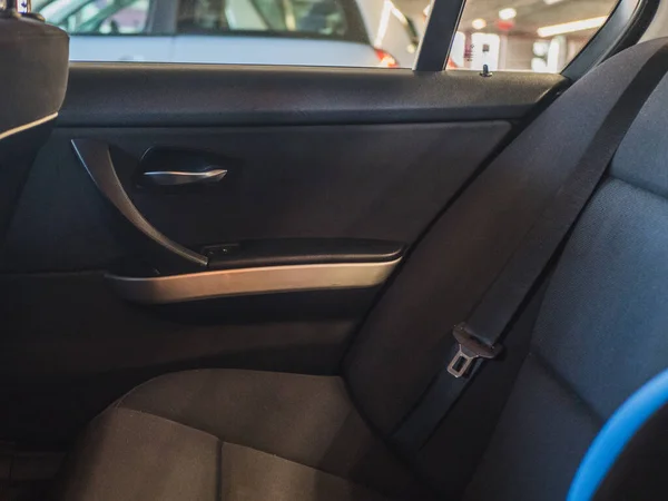 Preto e cinza tecido carro interior — Fotografia de Stock