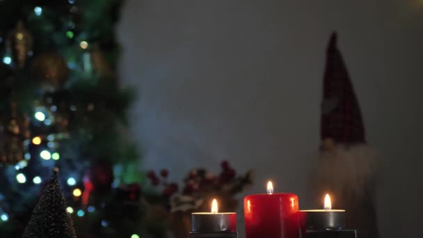 Año nuevo decoraciones dinámicas, juguetes y objetos de Navidad — Vídeos de Stock