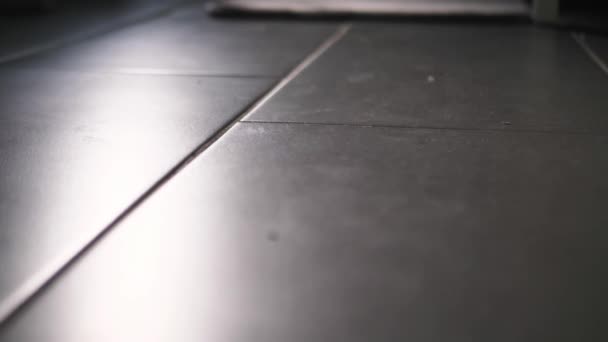 吸尘贴合地板 打扫家里的地板 吸尘沙发下的贴合 真空地板慢动作 — 图库视频影像