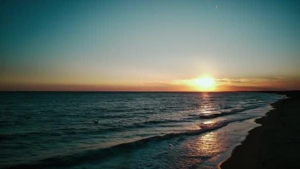 Drohne Luftaufnahme Dolly Seite Schwenk Über Paradies Strand Sonnenaufgang — Stockvideo