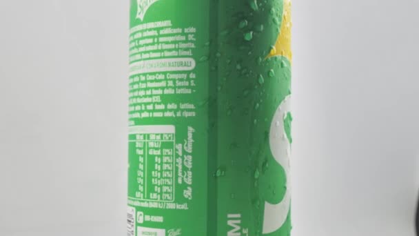 Italy Rome July 2022 Can Sprite Soft Drink Close Most — 图库视频影像