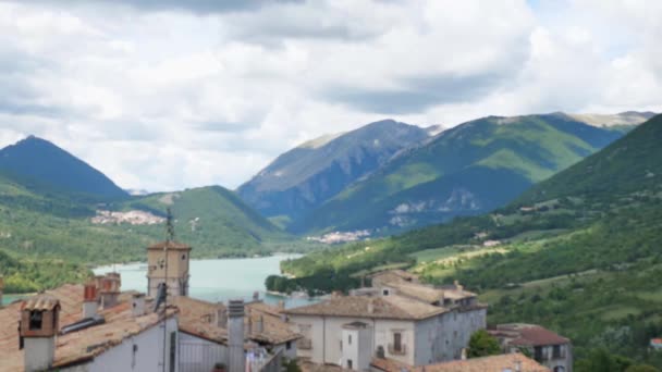 Vista Barrea Lago Homónimo Abruzos — Vídeos de Stock