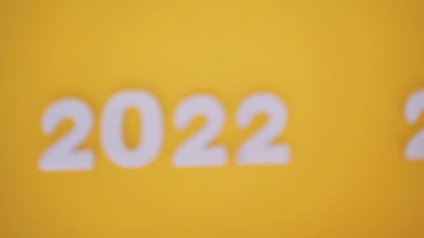 Conto Alla Rovescia Nuovo Anno 2022 2023 Sfondo Giallo — Video Stock