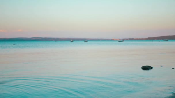 Beautiful Lake Bracciano Landscape Twilight — Wideo stockowe