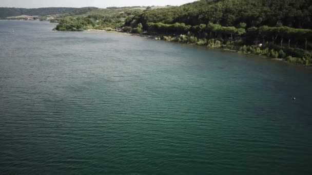 Picturesque Birds Eye View Bracciano Embankment — Stock video