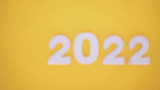 2022 2023 Fundal Galben Schimbări Începutul Unui Nou Concept Strategic — Videoclip de stoc