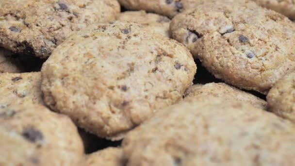 Galletas Con Harina Avena Chispas Chocolate — Vídeos de Stock