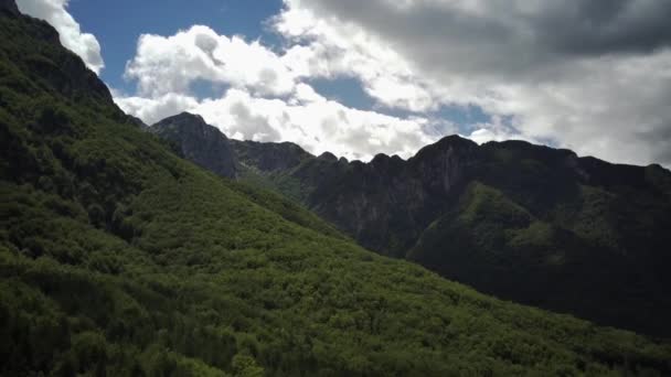 Záběr Dronu Letícího Nad Pohořím Italských Dolomitů Krajina — Stock video