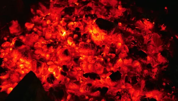 Queima Textura Carvão Orgânico Vermelho Churrasqueira — Fotografia de Stock