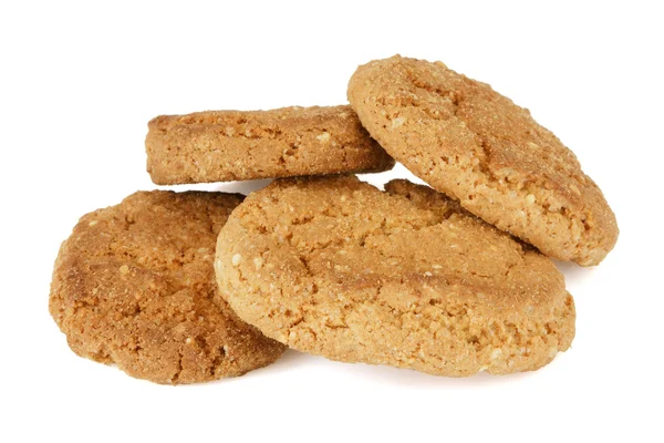 Galletas de avena sobre blanco . Imagen De Stock