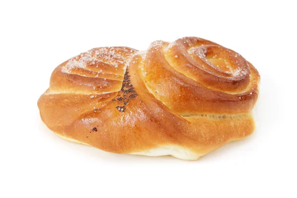 Sweet bun on white background. — Stock Photo, Image