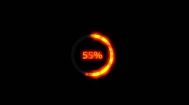 Fire style circle loading bar with stylised percentage