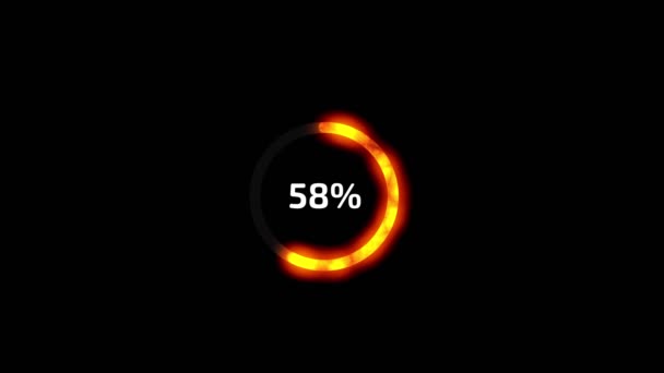 Fire Style Circle Loading Bar Percentage — Vídeo de Stock