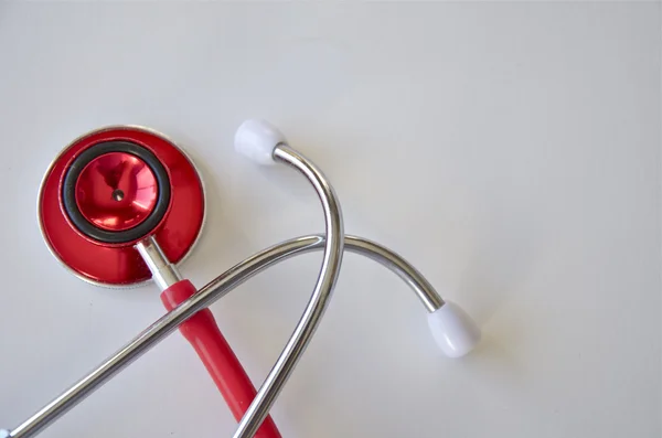 Czerwony stetoskop zbliżenie Obrazek Stockowy