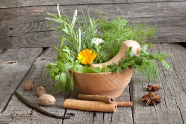 otlar ve baharatlar ahşap kurullarında harcı olarak