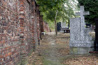 graves ile sonbahar mezarlık sokak