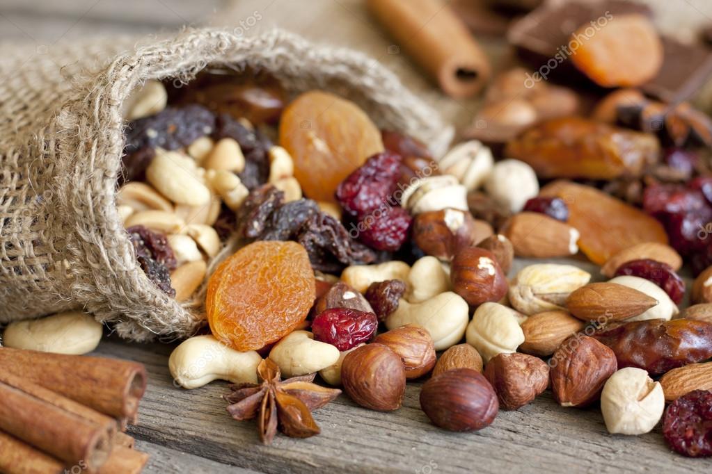 Nuts and dried fruits mix — Stock Photo © udra 13851363