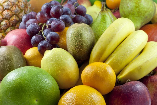 Owoce i warzywa kolorowe asortyment mieszany zbliżenie — Zdjęcie stockowe