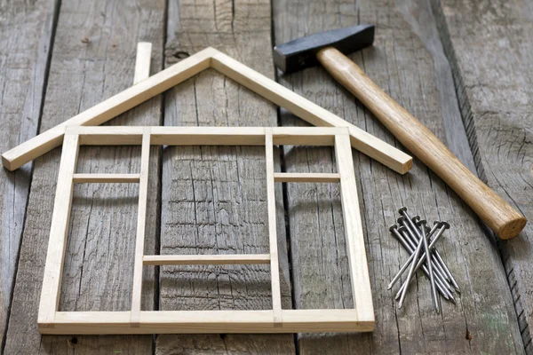 House construction renovation abstract background and tools — Stock Photo, Image