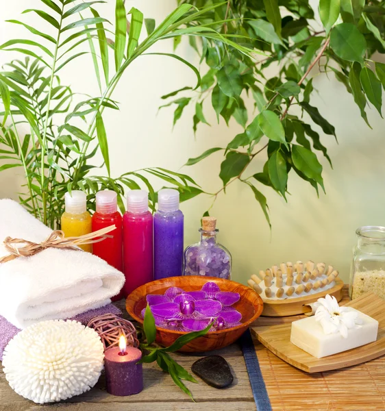 Spa cosmetic still life with peeling bottle — Stock Photo, Image