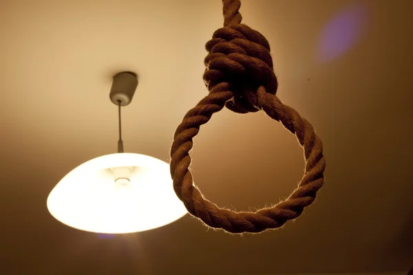 Suicide, hanged in the room concept — Stock Photo, Image