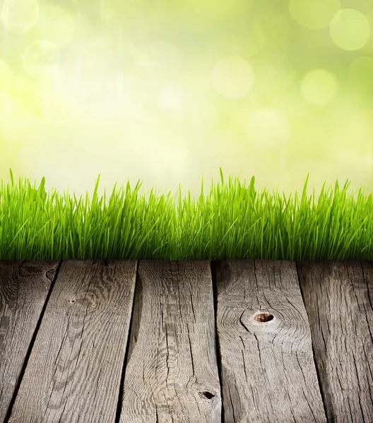 Grass and planks abstract presentation background concept — Stock Photo, Image