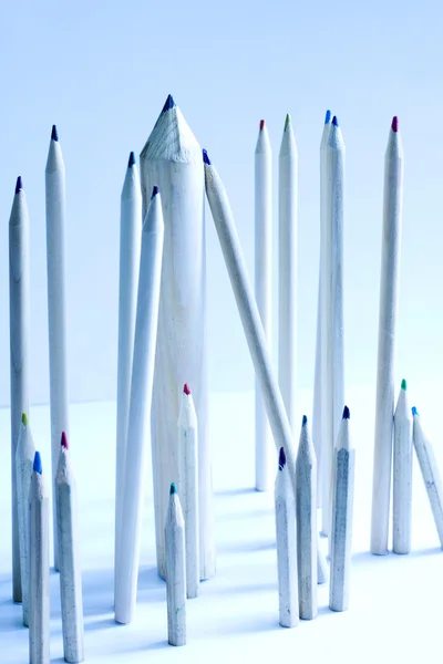 Pencils on the table abstract metaphor of living in the school — Stock Photo, Image