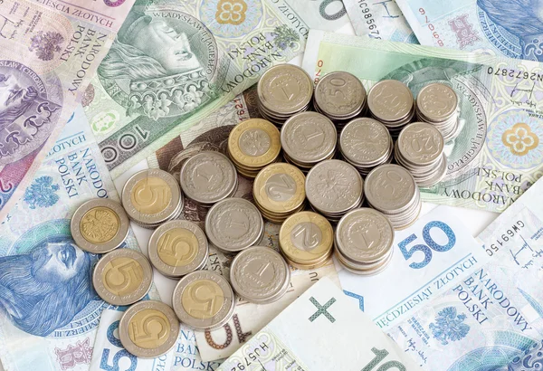 Polish money with arrow finance abstract sign — Stock Photo, Image