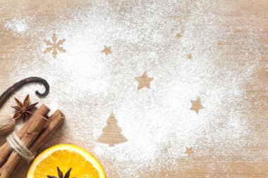 kesme tahtası üzerinde Noel soyut gıda arka plan
