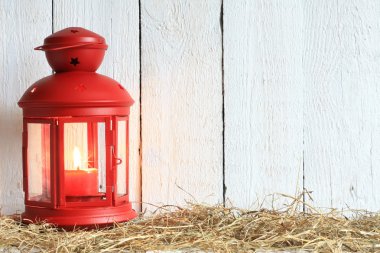 Noel fener arka plan üzerinde beyaz tahtalar