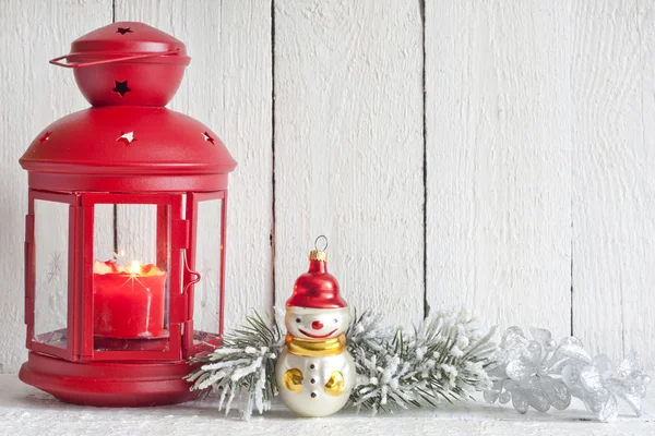 Weihnachten Laterne abstrakten Hintergrund auf weißen Brettern — Stockfoto