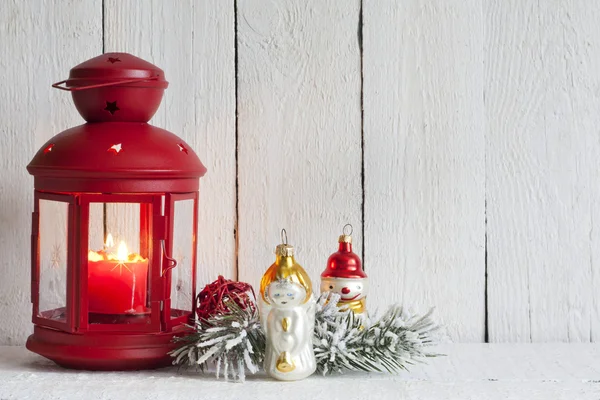 Christmas lantern abstract background on white boards — Stock Photo, Image