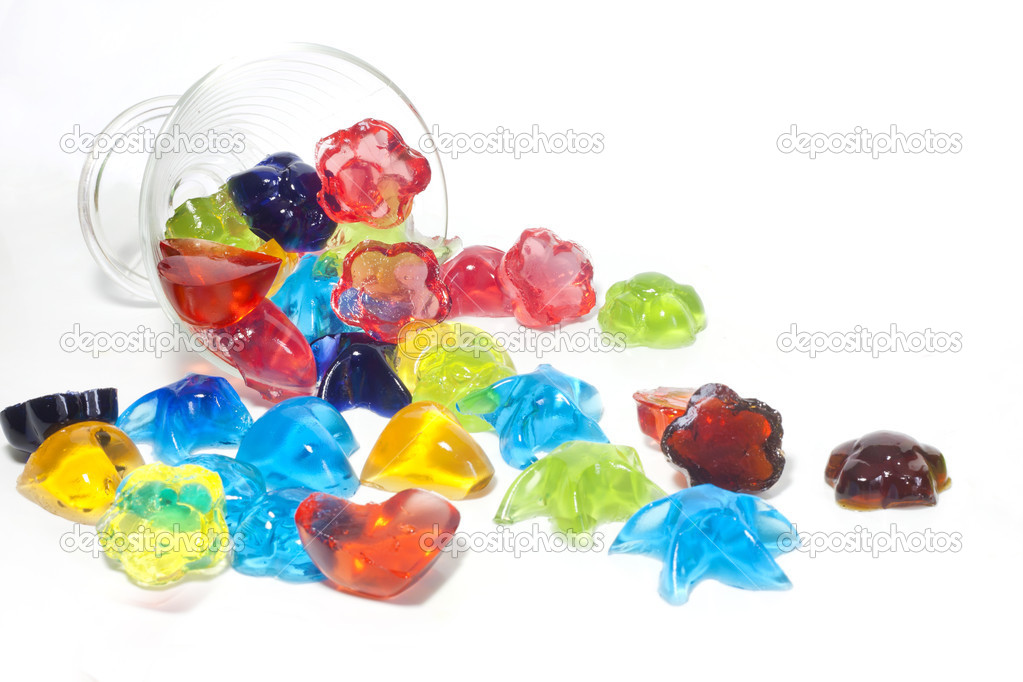 Jelly candy homemade on white background
