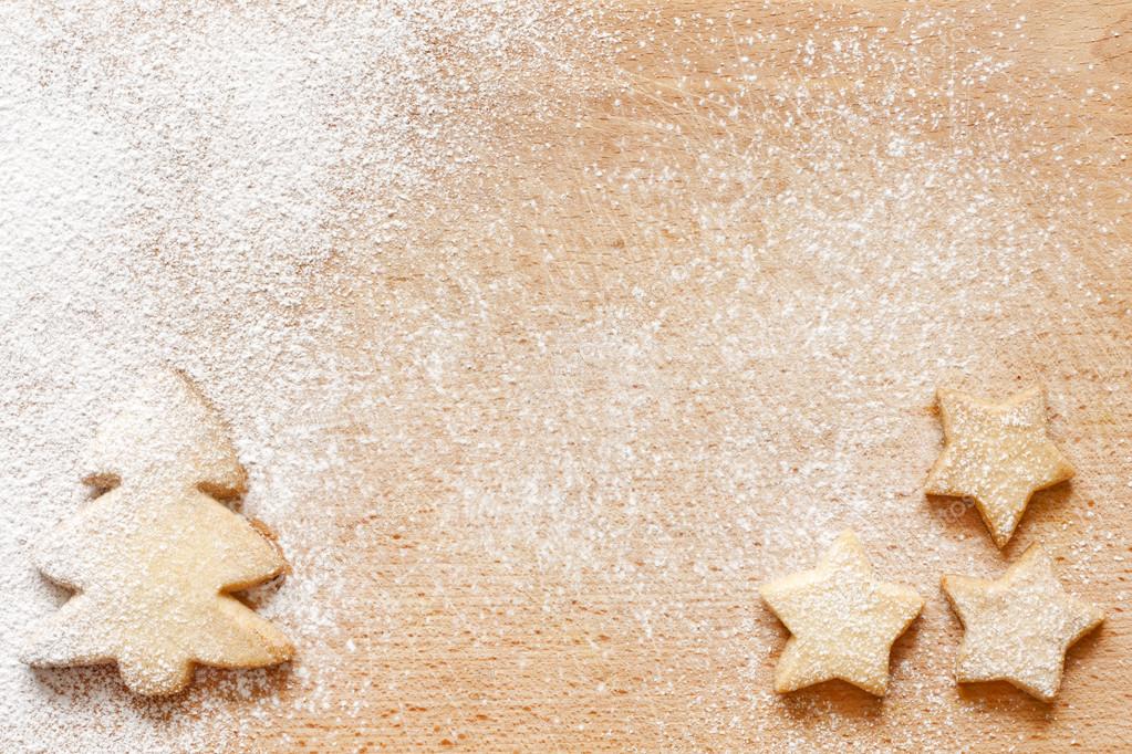 Christmas baking cookies abstract food background