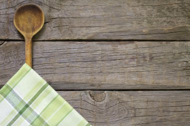 tahta kaşıkla vintage kurullarında soyut gıda arka plan