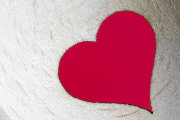 Coração de madeira closeup Valentine s Day fundo conceito — Fotografia de Stock
