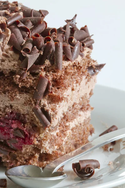 Primo piano torta al cioccolato fondente — Foto Stock
