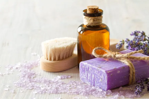 Lavender Body Care Aromatherapy Products Spa Concept — Stock Photo, Image