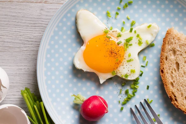 Frenk Soğanlı Yumurta Turp Sağlıklı Bahar Kahvaltısı Konsepti — Stok fotoğraf