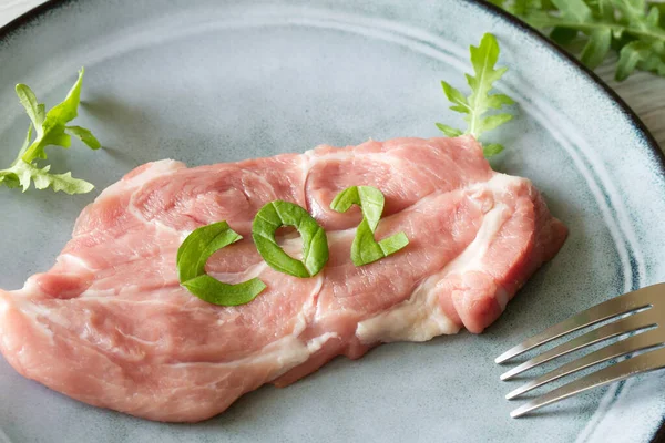 Meat Production Global Problem Emissions Co2 Carbon Footprint Concept Pork — Stock Photo, Image