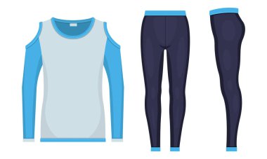 set sport clothes mockup isolated vector illustration