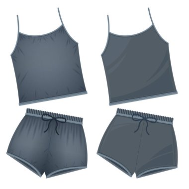 set women sport clothes mockup vector illustration