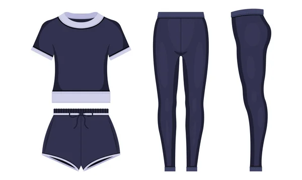 Women sport clothes mockup isolated vector illustration — Stok Vektör