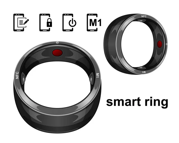 Smart Ring realistischen Stil isoliert weißen Hintergrund — Stockvektor
