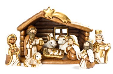 Noel beşik. doğum sahnesi. Kutsal Aile