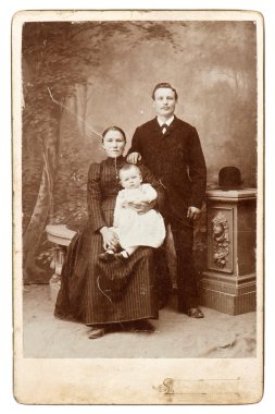 eski bir aile fotoğrafı. antika arka plan