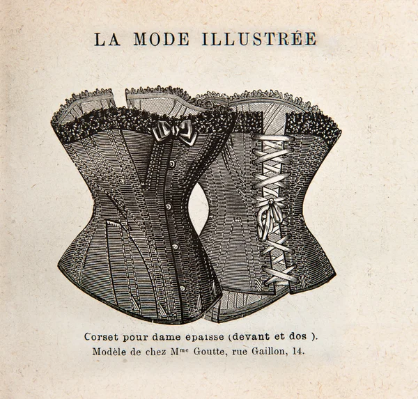 Corsetto vintage. illustrazione incisa antica — Foto Stock