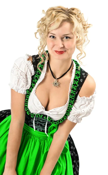 Fille allemande en robe d'oktoberfest typique — Photo