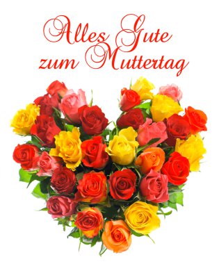 kalp şeklinde çeşitli güller