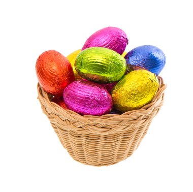 çikolata Paskalya yumurtaları renkli folyo